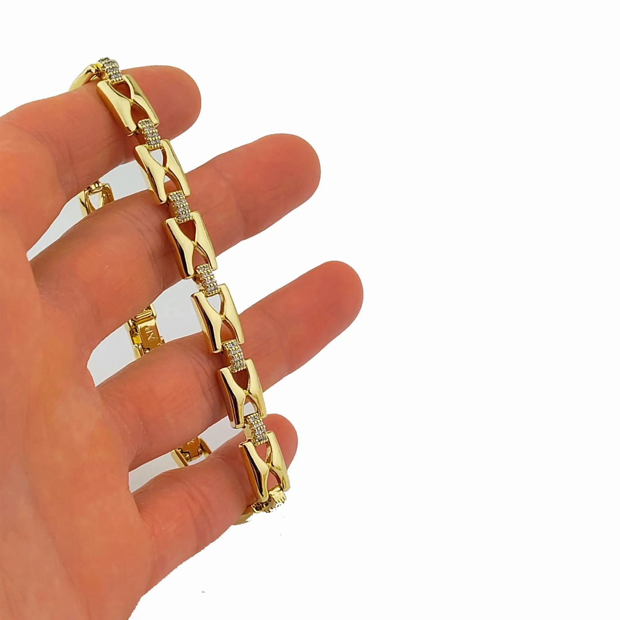 14k Kaplama Kararmaz Zincir Premium Seri Çelik Bileklik - Altın Rengi
