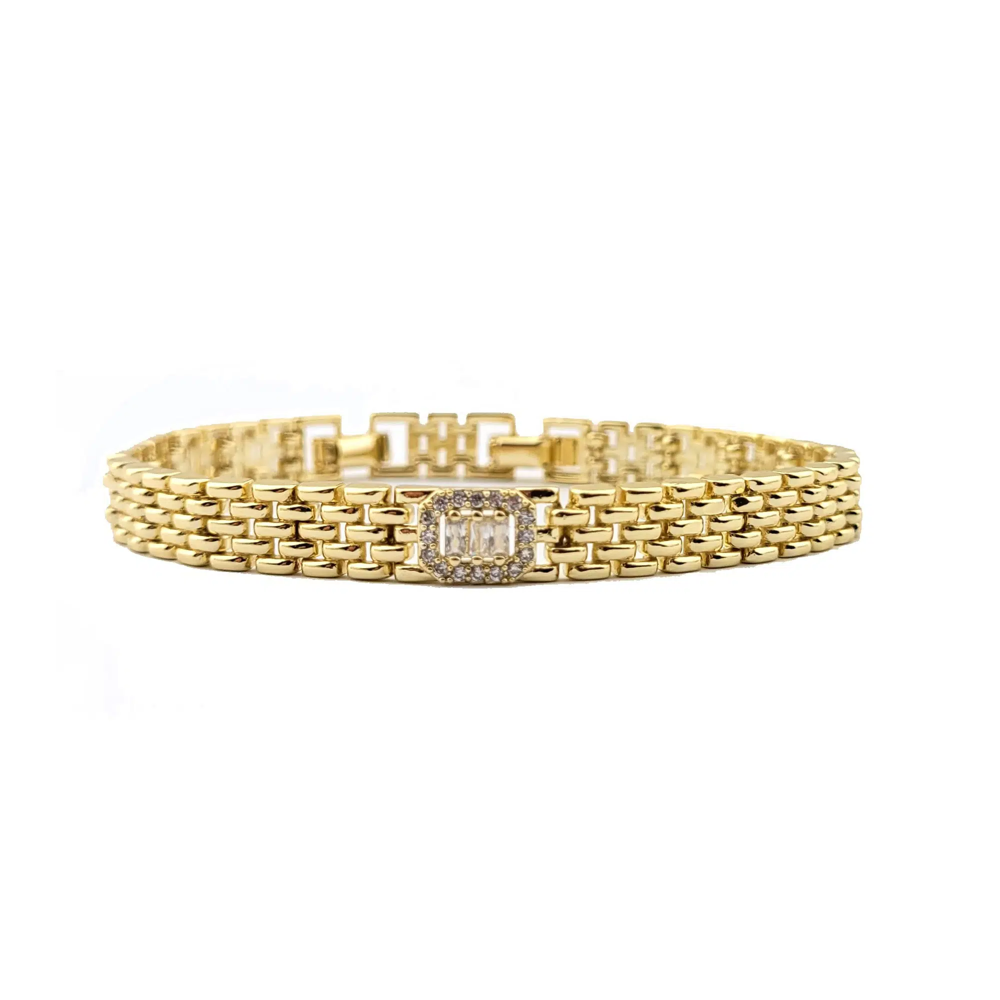 14k Kaplama Kararmaz Zincir Premium Seri Çelik Bileklik - Altın