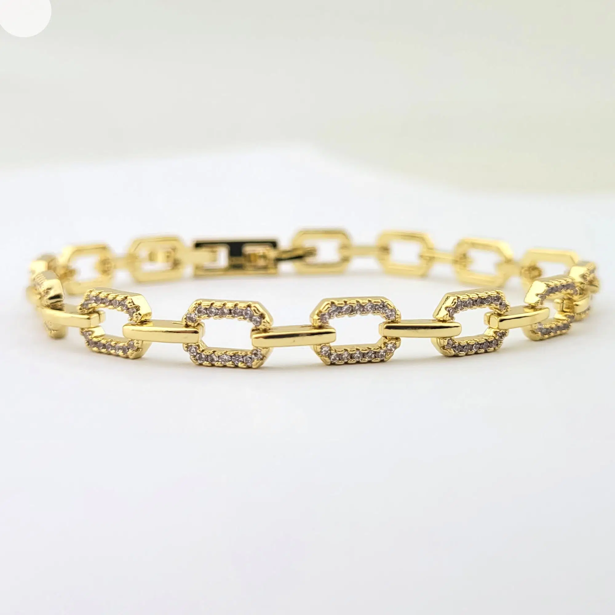 14k Kaplama Kararmaz Premium Seri Zincir Çelik Bileklik - Altın