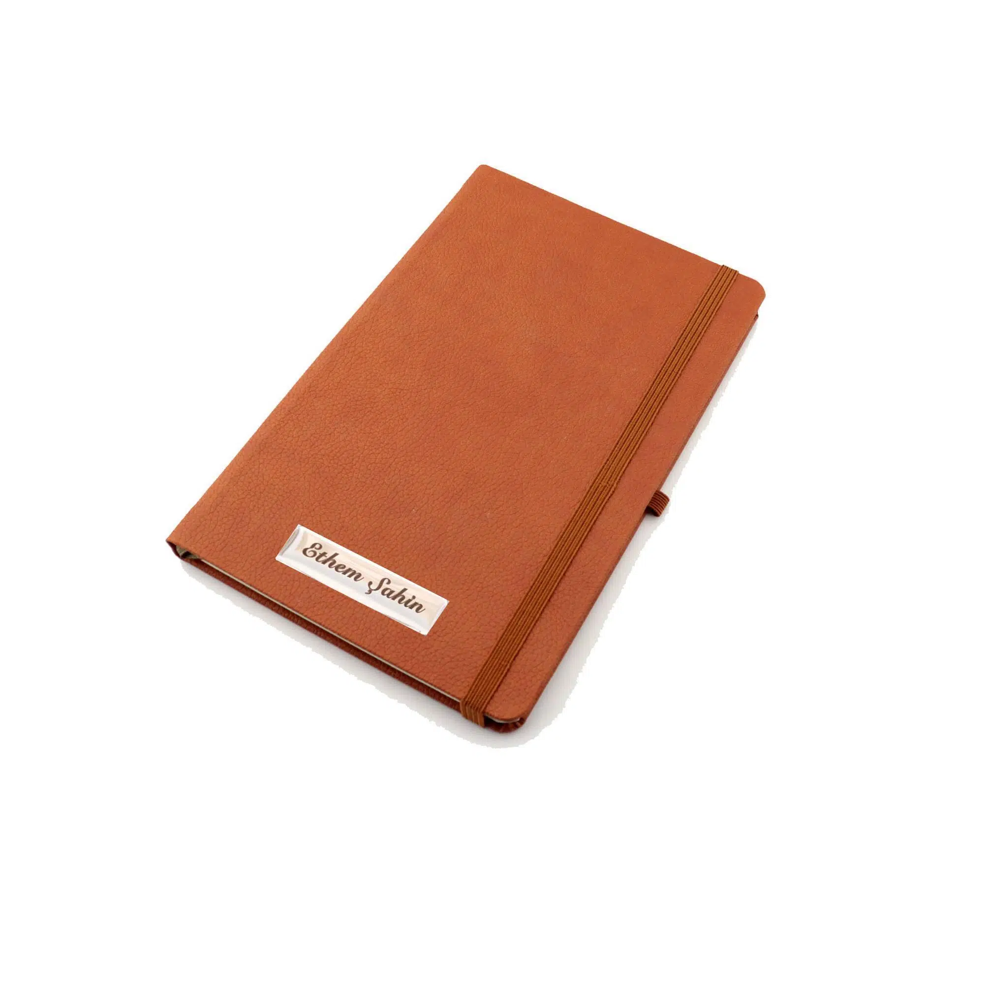 İsme Özel Defter Lastikli Termo Deri Yılbaşı Hediyesi - Taba