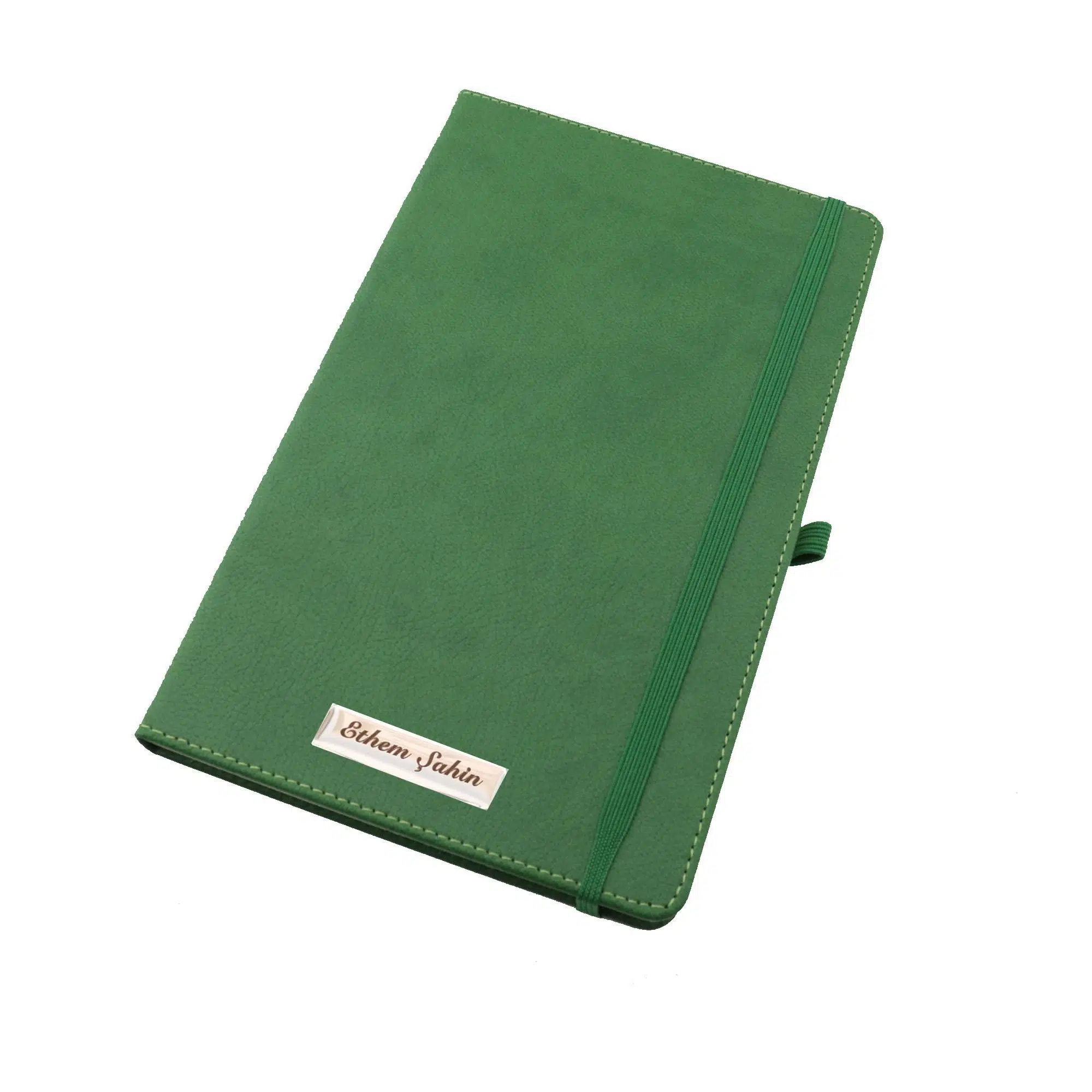 İsme Özel Defter Lastikli Termo Deri Yılbaşı Hediyesi - YEŞİL